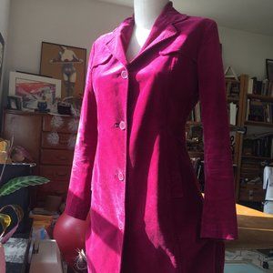 Vintage Esprit Magenta Velvet Coat from1980s
